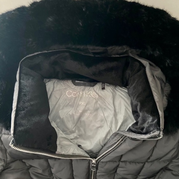 FINAL!/HP 🥳Calvin Klein Women’s Hooded Faux FurTrim PufferJacket Size PXL/NWT - Picture 4 of 12